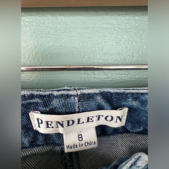Pendleton straight leg cropped jeans high rise stretchy comfortable size 8 fall - Picture 3 of 11
